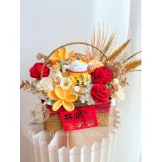 Opening Crochet Flower Basket-Lucky Cat